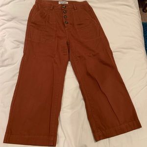 Orange Wide Leg Velvet Heart Jeans, Size 28